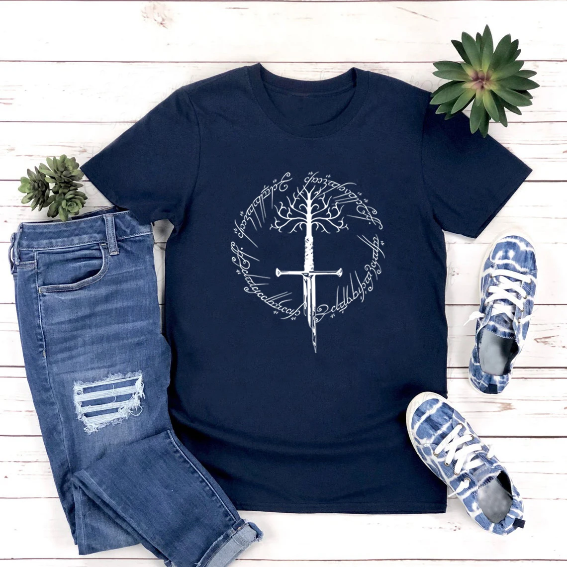 Ring-inspiriertes T-Shirt Dark Lord Shirt Middle Somewhere T-Shirt Unisex Kurzarm-T-Shirt Fantasy-Lesetee Geschenk für Buchliebhaber – Detail 9