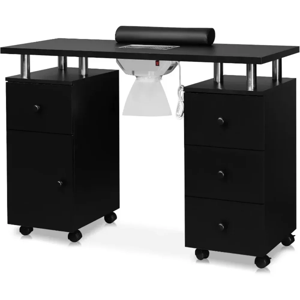 Manicure Table Nail Desk for Nail Tech, Nail Table Station w/Electric Dust Collector