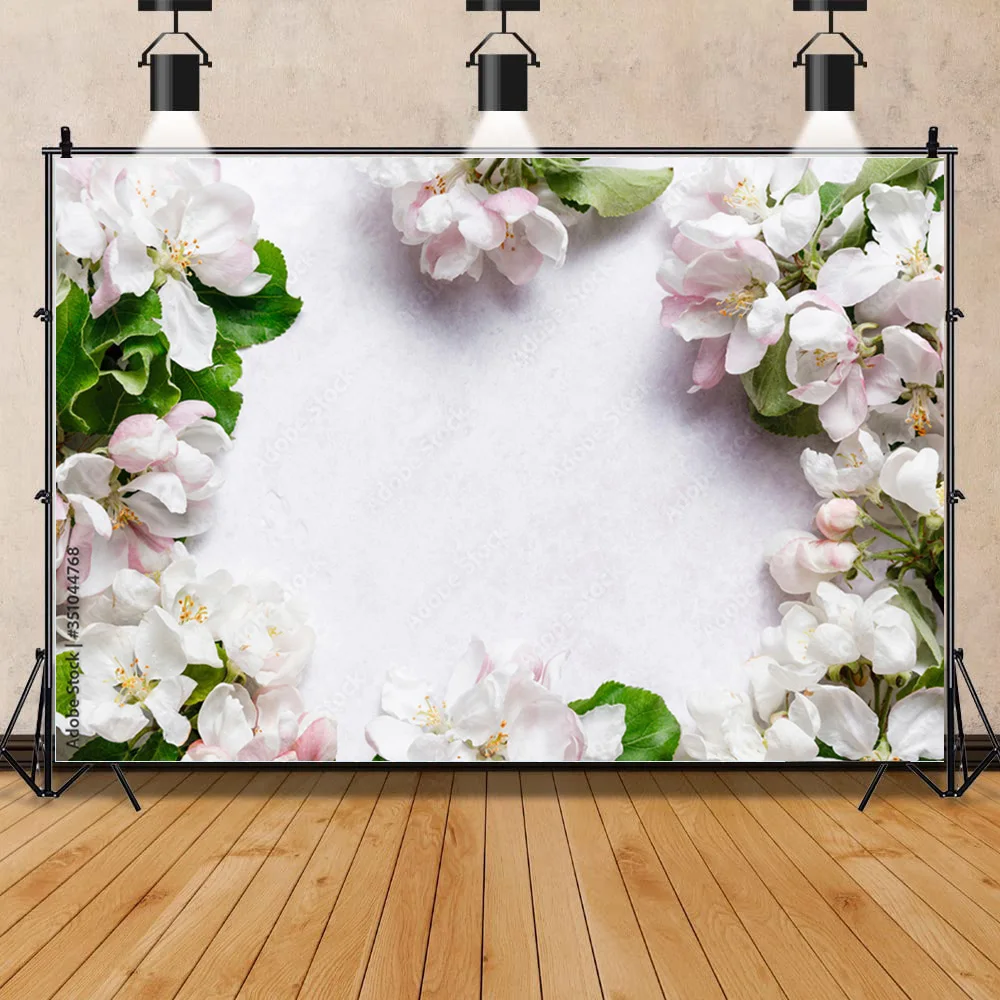 

Sheng Yong Bao Art Fabric Photography Backdrop Simulated Flowers and Wooden Board Photography Studio Background WYY-18