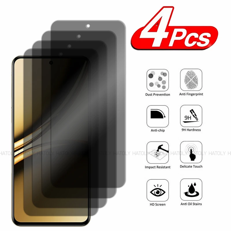 2/4PCS Privacy Screen Protector For Realme Narzo 70 Pro Anti-Spy Glass Realme Narzo 70 Pro Tempered Glass Realme Narzo 70 Pro