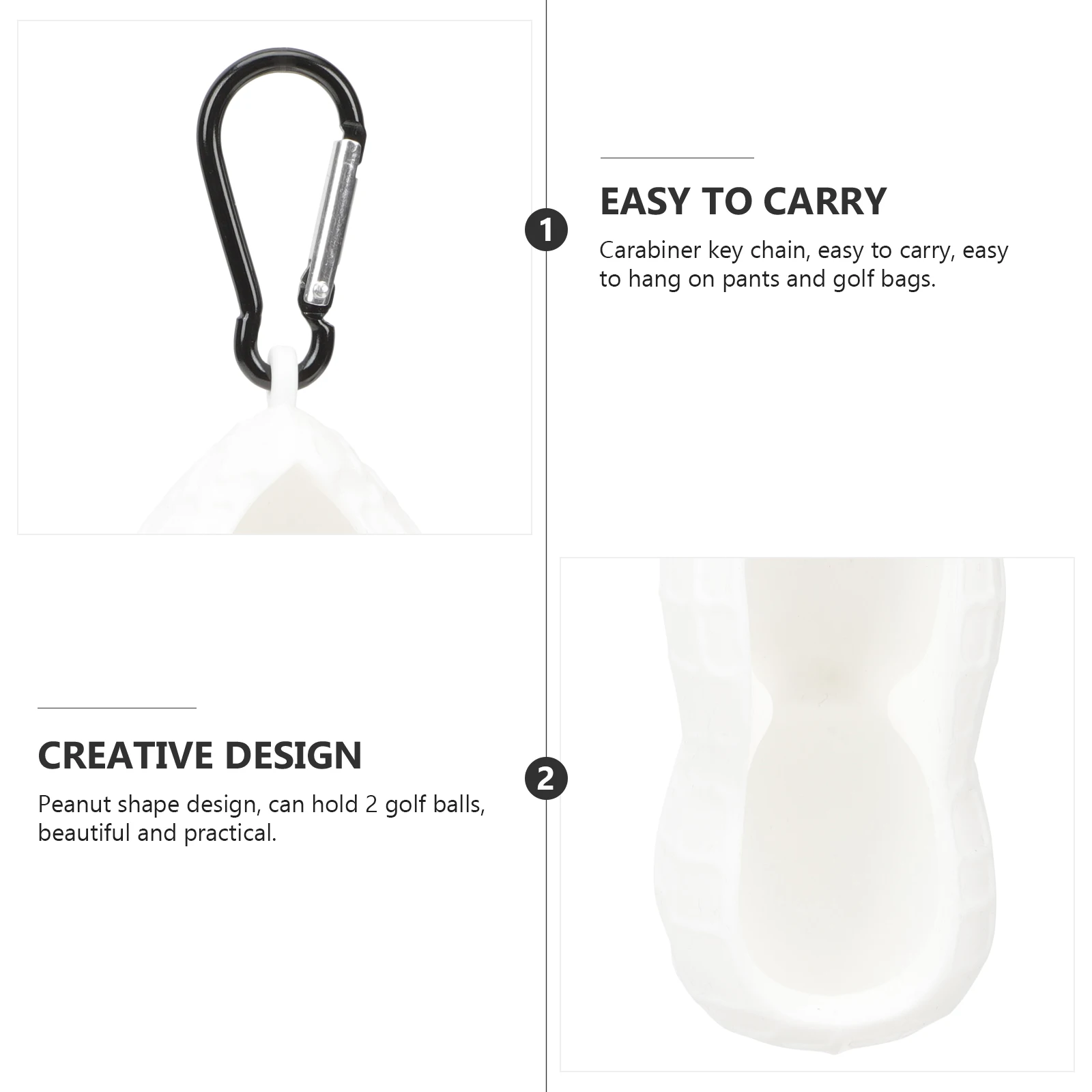 

Golf Ball Sleeve Silicone Elastic Protector Portable Holder Hanging Clip Golfing Accessory for Men Golf Accessories for Men