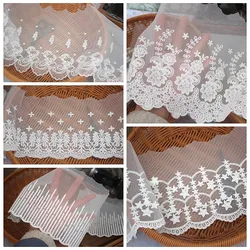 Variety of net yarn unilateral embroidery lace 3D star cotton fabric wedding dress wedding dress stitching lace