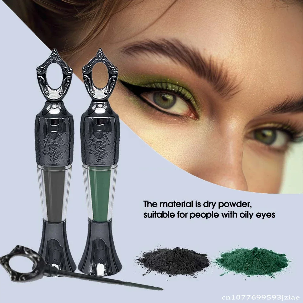 Dry Powder Eyeliner Black Dark Green Waterproof Eyeliner Sexy No Smudge Natural Long Lasting Eye Makeup Outline Eye Line Stick