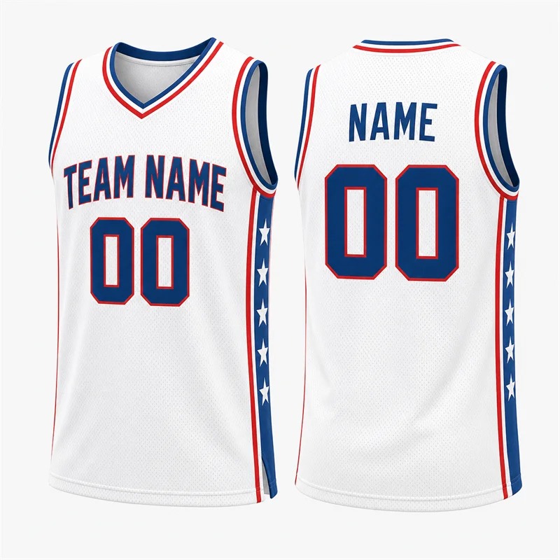 Fashion Personality Mens Basketball Jersey Free Custom Name Team Name Number 3D Printed Vest Loose Breathable Team Uniforms