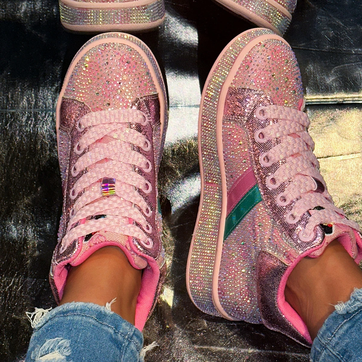 

Осень 2024, повседневные женские кроссовки, цветная трендовая противоскользящая весенняя обувь, новые удобные кроссовки на платформе со шнуровкой, Zapatos De Mujer