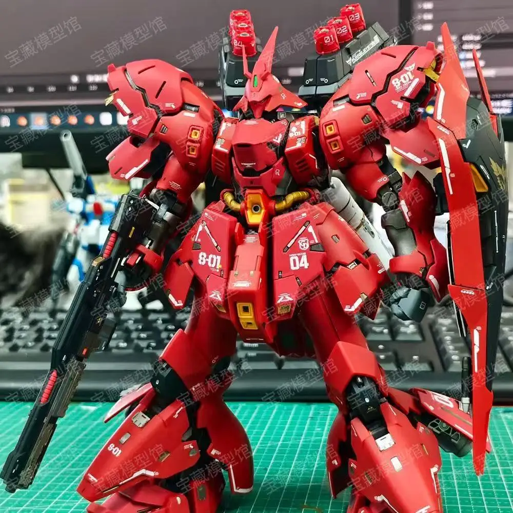 

In stock RG 1/144 Sazabi Assembly Model Kit Action Figures Plastic Model Toys Comes With Water Decals Desktop Ornament Gifts