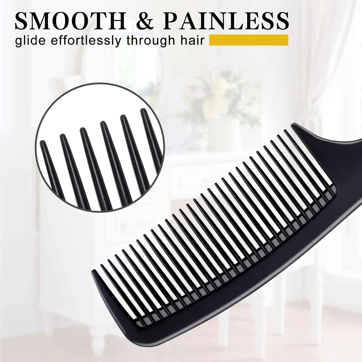 Hair Styling - Premium Black Carbon Fiber Combs, Suitable for All Hair Types