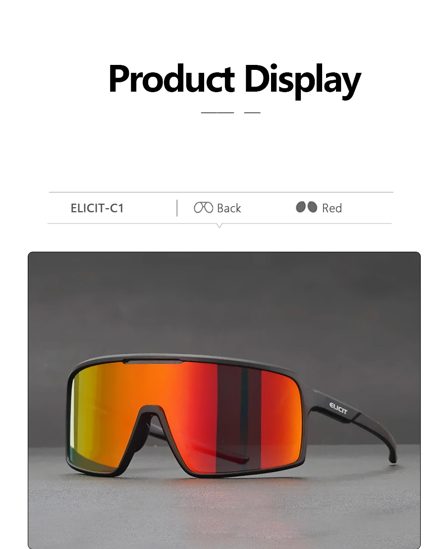 ELICIT Fahrradbrille für Männer und Frauen, Mountainbike-Brille, Outdoor-Sport, Laufen, Wandern, UV400-Schutzbrille, MTB-Fahrbrille – Detail 14