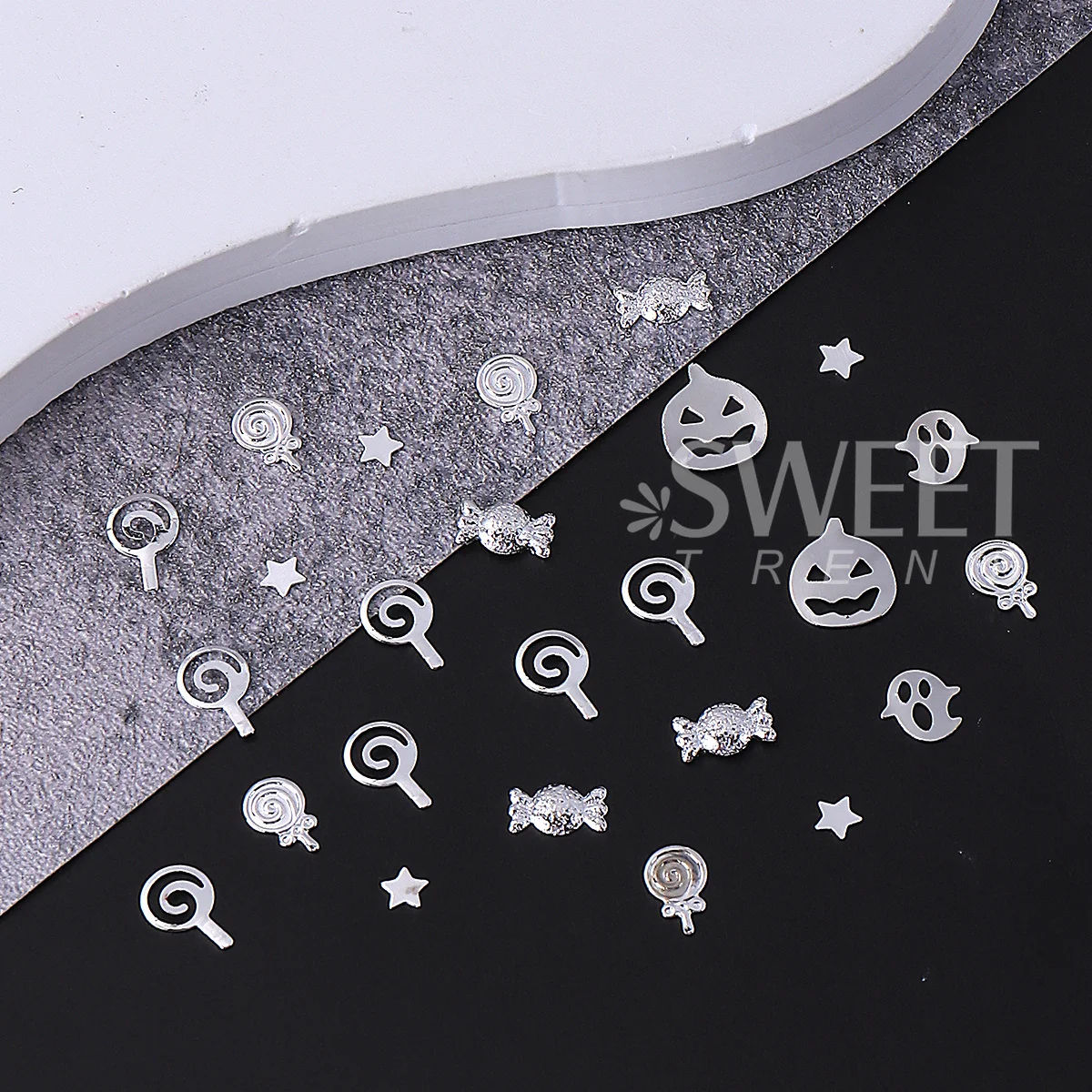2 Boxes Gold Silver Halloween Metal Nail Glitter Sequin Pumpkin Candy Star Shape Metal Flake Design Jewelry Manicure Decor Parts view 6