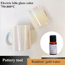 10ml Ceramic Seven Color Gold Water 750-850° Low Temperature Rainbow Glaze DIY Crockery on-glazed Blank Coloring Pottery Pigment