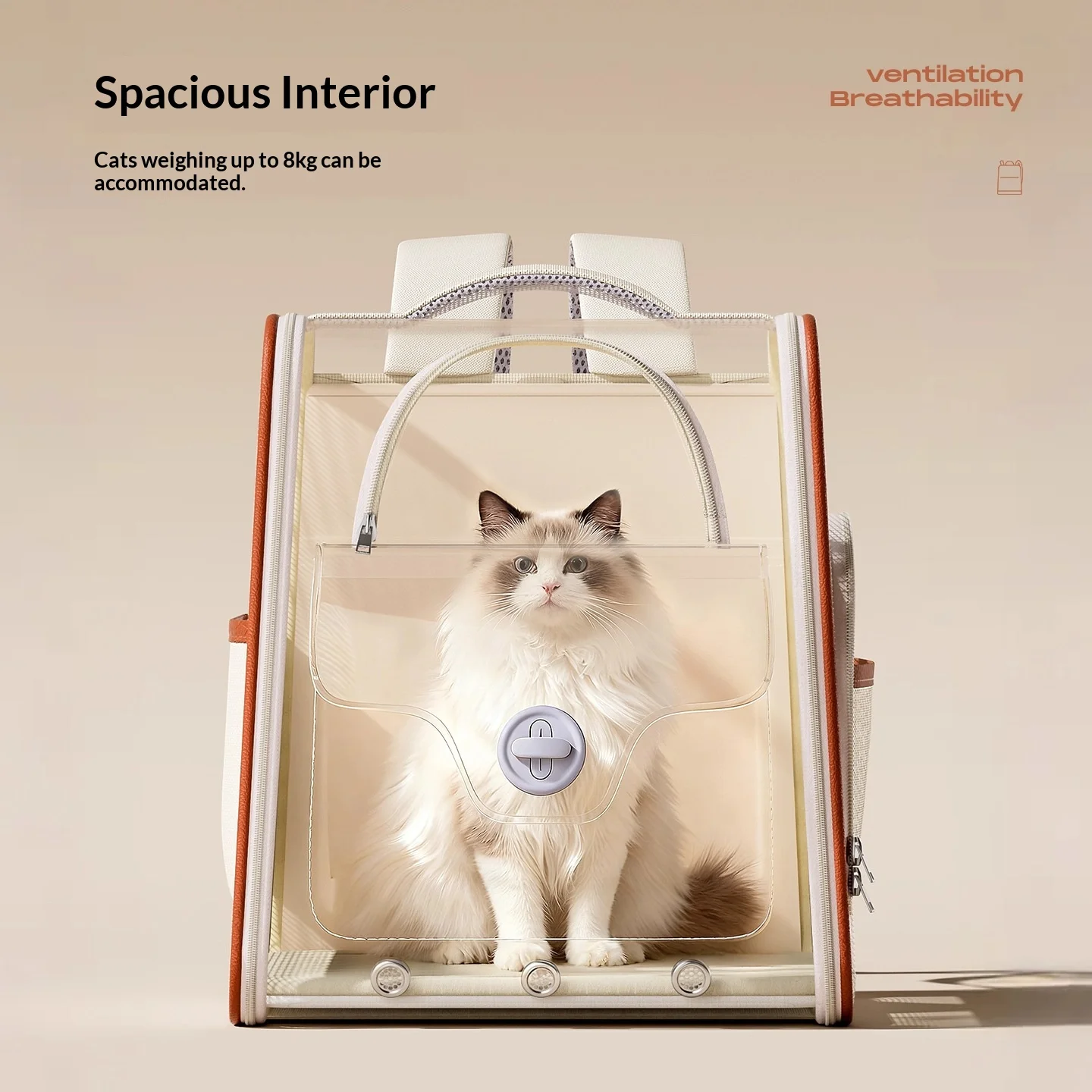 Mochila transportín tipo cápsula espacial para gatos y perros pequeños - imagen 5