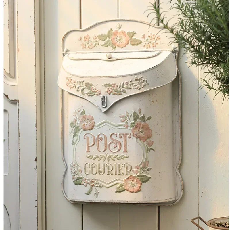 European Style Retro Letter Box Outdoor Garden Decorative Ornaments Creative Wall Hanging Message Case Iron Do Old Post Bucket