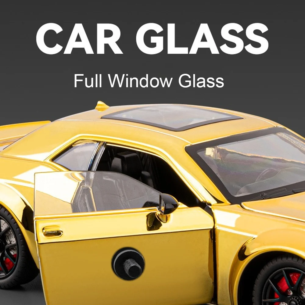 1:24 alliage Challenger SRT Hellcat Apollo EVO modèle jouet voitures de sport avec musique légère retirer voiture Miniature garçons ornements cadeaux