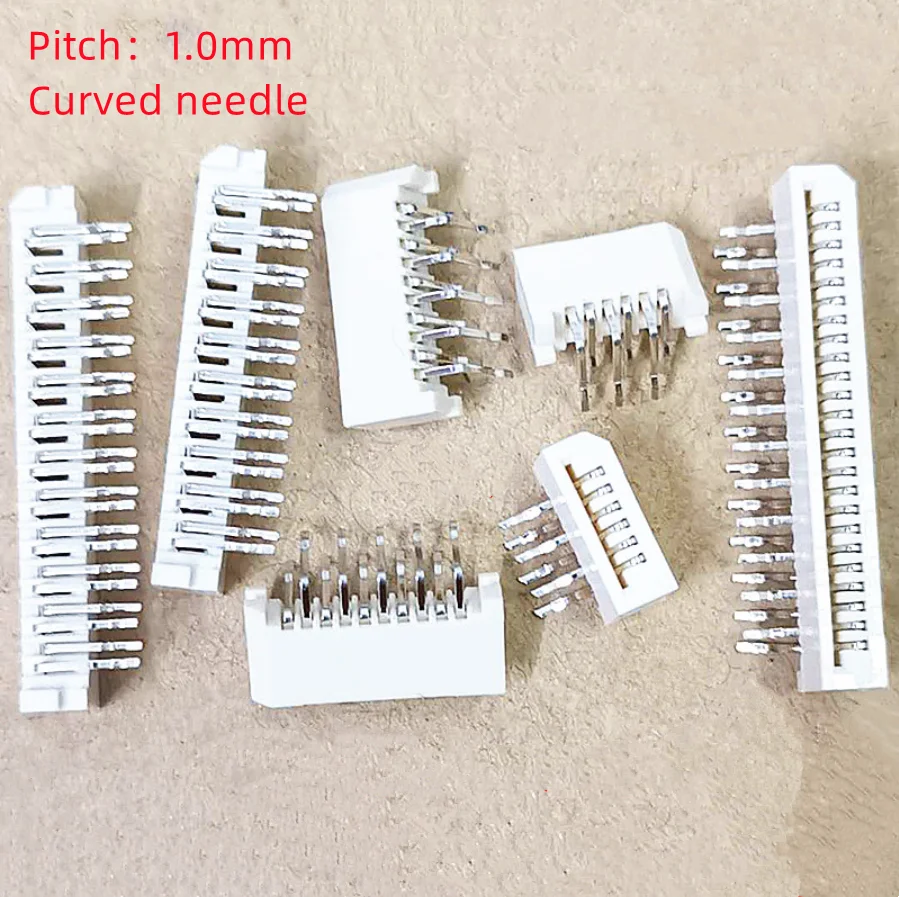 10PCS 1.0mm FPC/FFC Connector LCD Flexible Flat Cable right angle Socket 1.0 Pitch 4 6 8 10 12 14 18 20 22 24 30Pin