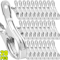 20/1PC Stainless Steel Beach Towel Clips Large Laundry Drying Windproof Clamp Clothes Pegs Quilt Blanket Hanger Clothespins