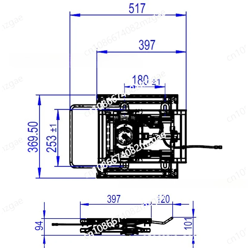 Black Bus Seat Suspension Base Truck Pneumatic Air Suspension for Original Hydraulic Car Seat Base of Truck Driver Seat