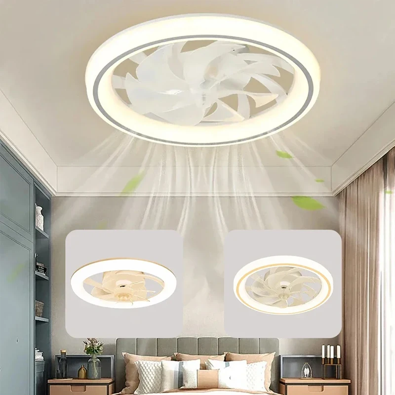 estilo nordico led ventilador de teto protecao para os olhos com controle remoto timed adequado para o quarto sala de jantar 01