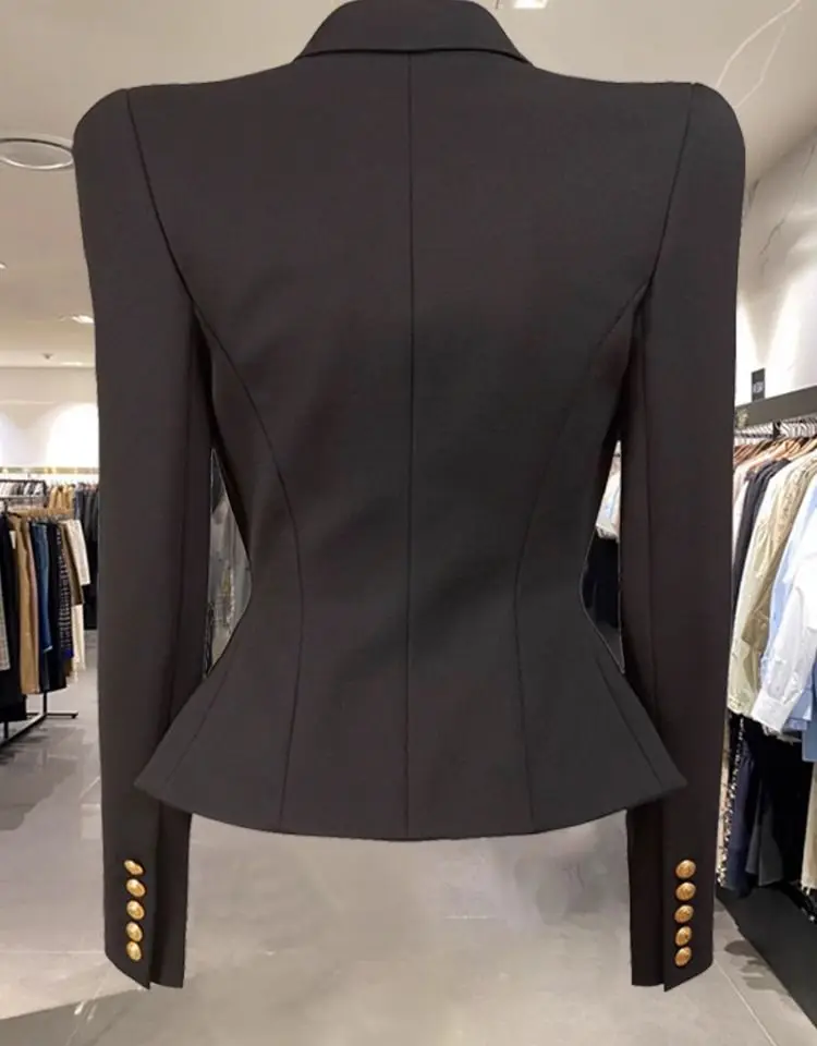 Hochwertige 2024 Mode Ein knopf Löwen knopf Slim Fit Anzug Jacke Blazer für Frauen Frauen Blazer und Jacken