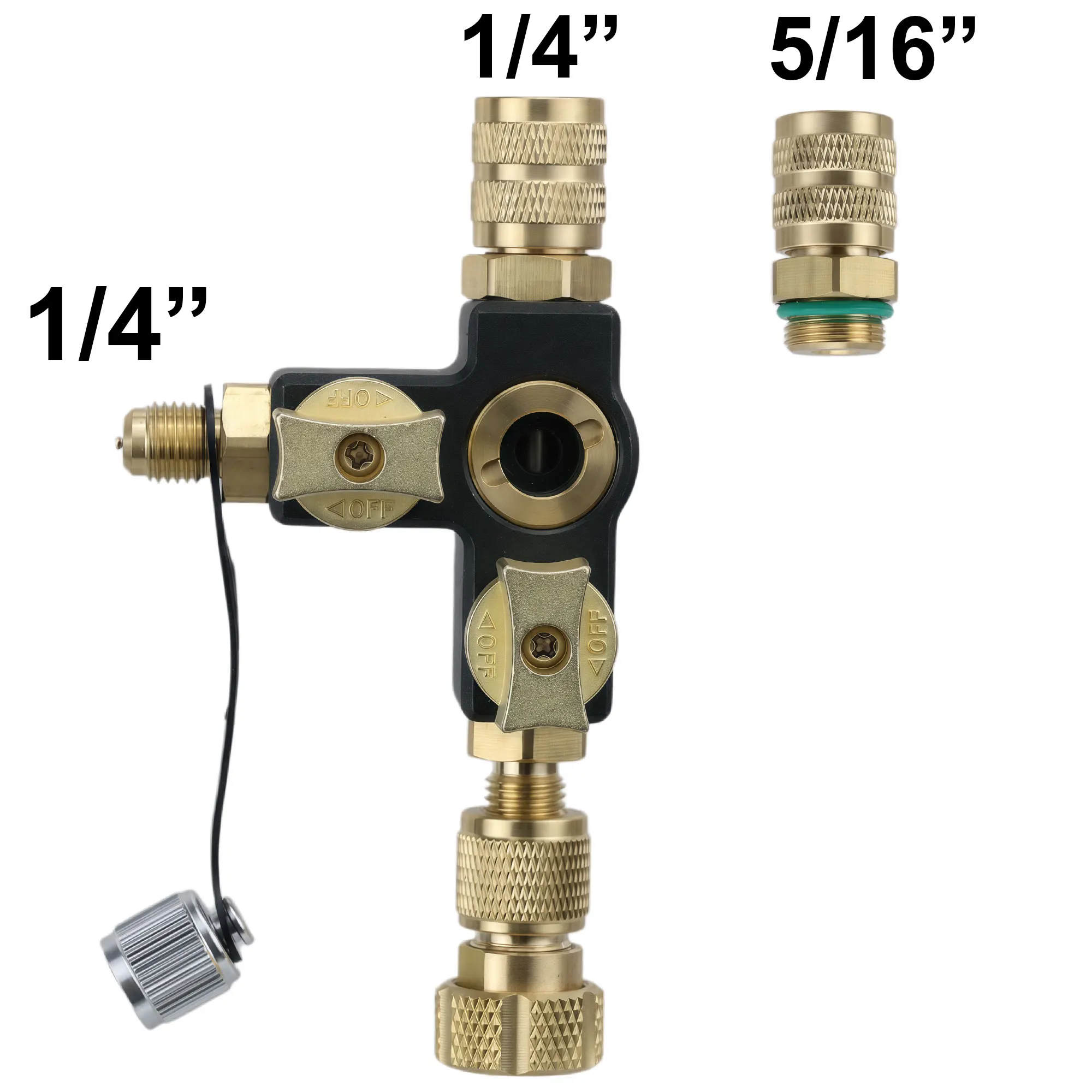 Ventileinsatz-Entferner und -Installationswerkzeug-Set mit Doppelgröße 1/4 & 5/16 Zoll Anschluss für R22 R12 R407 R410 R404 R32 R600 HVAC-Systemreparatur