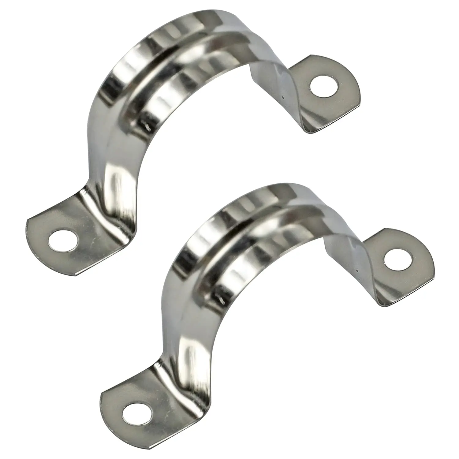 U Shape Pipe Clamp 5-100mm 304 Stainless Steel Conduit Clamp Two Holes Riding Clip U Bracket Rigid Pipe Strap Metal Saddle Clamp