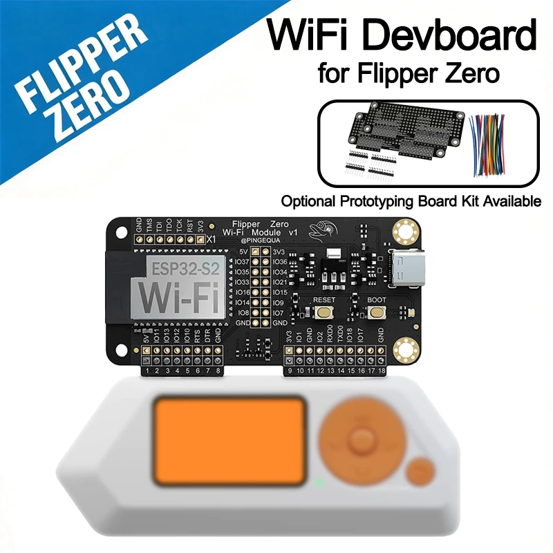 PINGEQUA Wi-Fi Devboard Kit for Flipper Zero with Pre-Install Firmware, Includes Prototyping Board, Header Pins and Jumper Wires