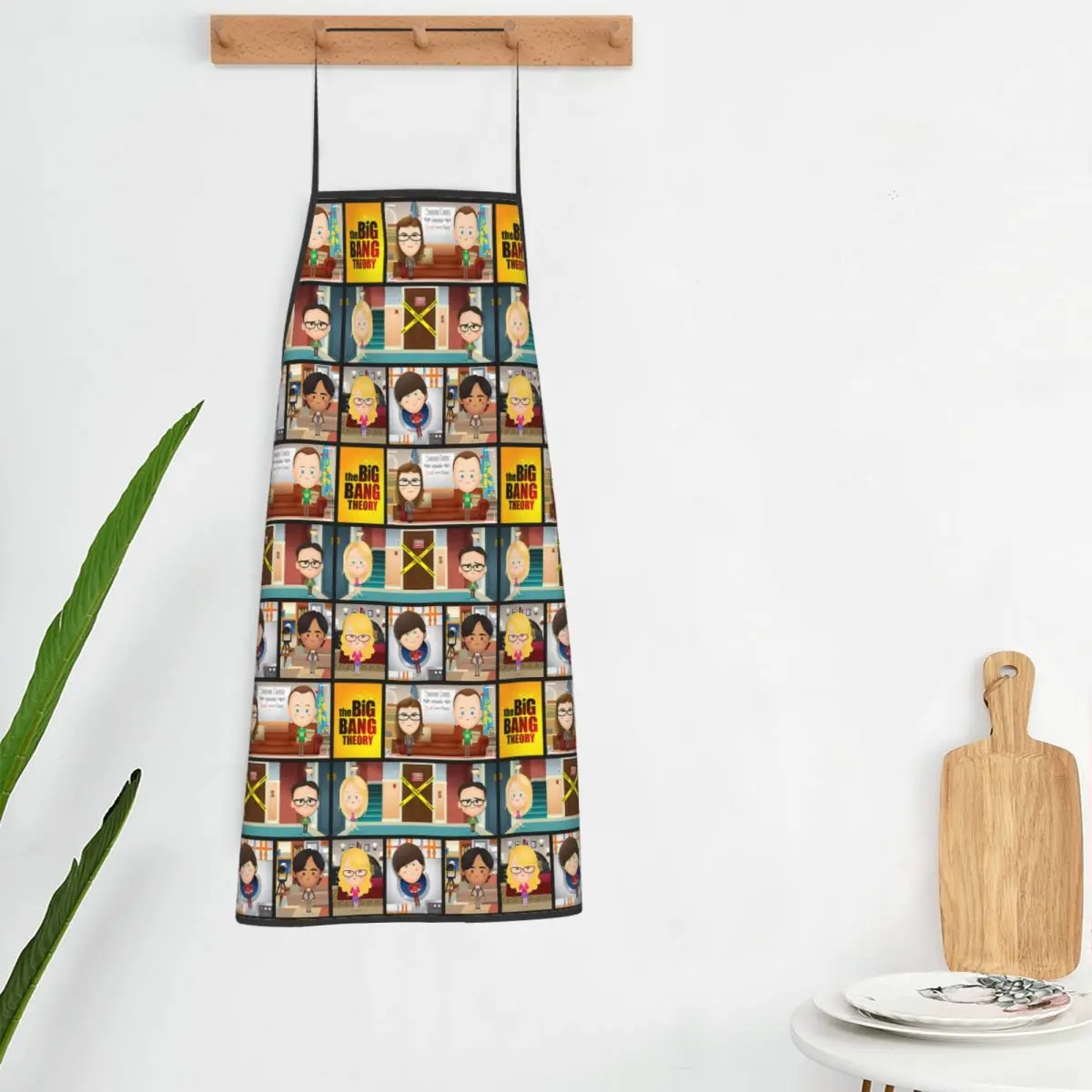 The Big Bang Theory New Cartoon Character Apron Chef Cooking Baking Tablier Bib Kitchen Cleaning Pinafore for Women Men Painting