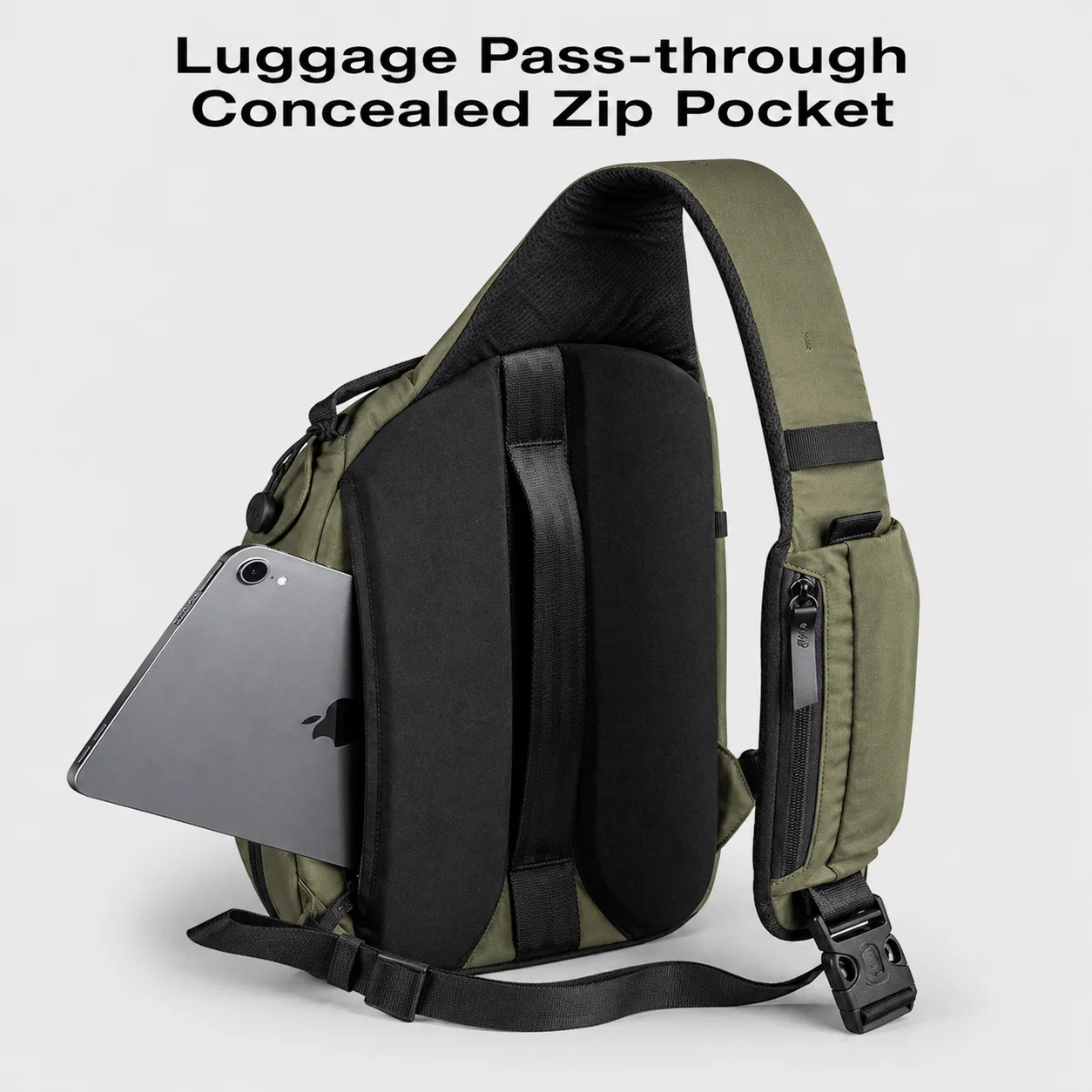 Men Sling Chest Bag Waterproof Crossbody Shoulder Backpack Anti Theft Travel Pack Fits 11 Inch Tablet for Outdoor Commute