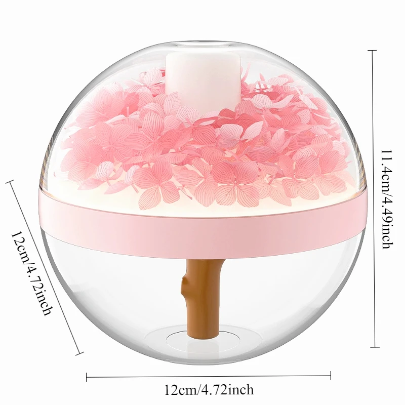 Хрустальный гель, прозрачный домашний ультразвуковой увлажнитель воздуха со свежим цветком, хрустальный мини-прохладный туманообразователь с ночником
