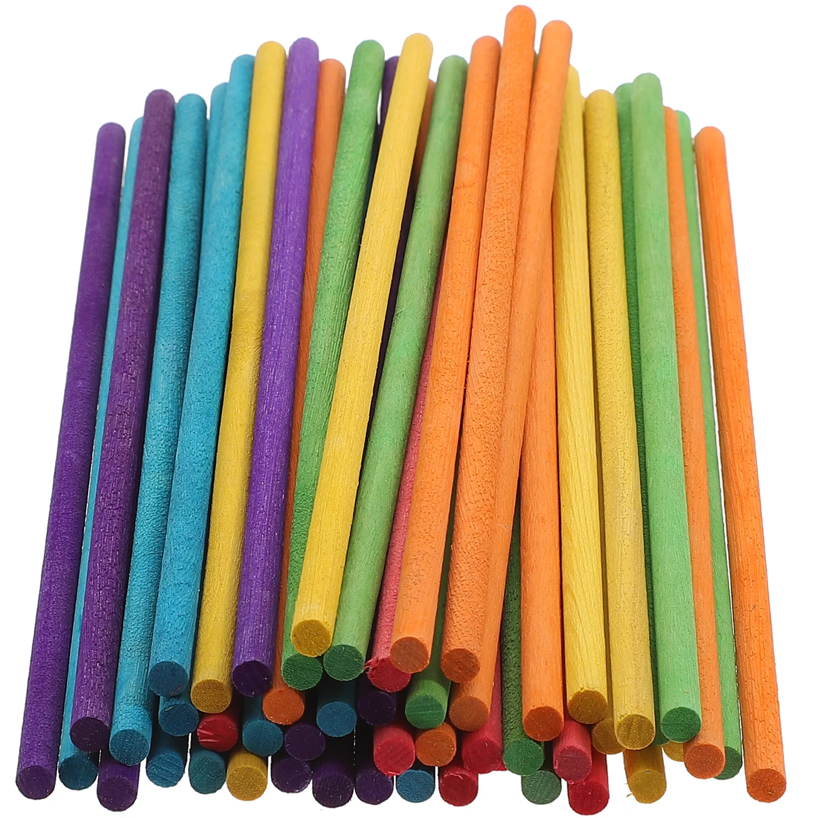 100 Pcs Colorful Wooden Craft Sticks Children Manual Dowel DIY Matchsticks Bamboo