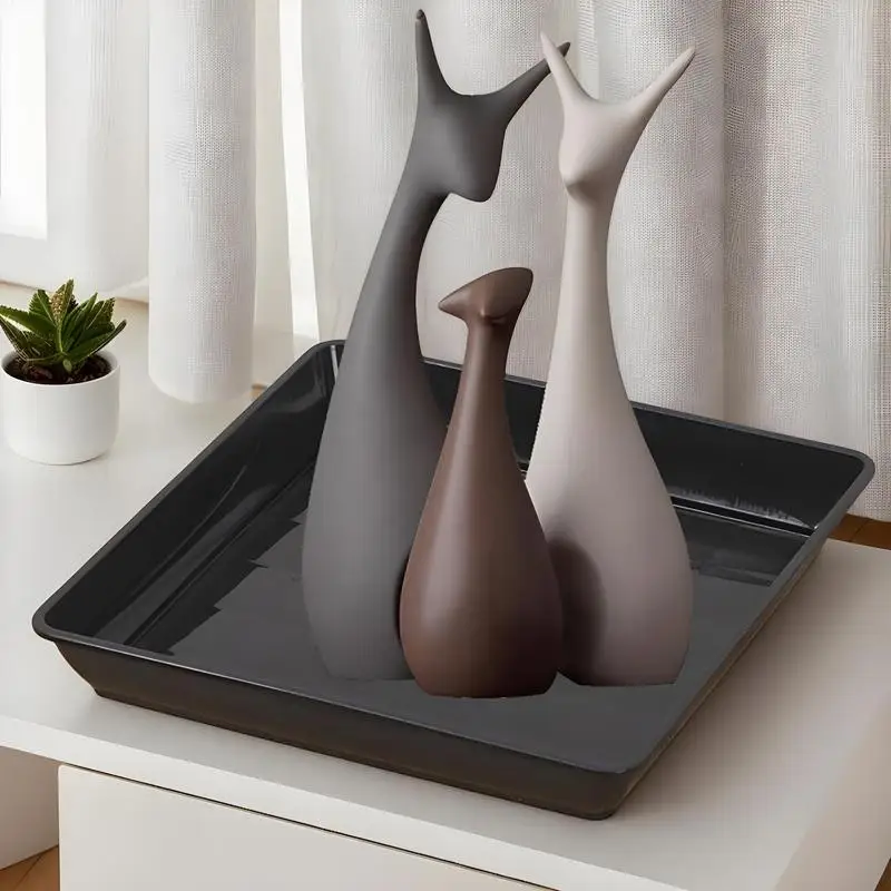 2 قطعة من البلاستيك مربع اناء للزهور صينية داخلي في الهواء الطلق بالتنقيط صواني صينية بلاستيكية الصحون صحن النبات لوازم حديقة دائم #4