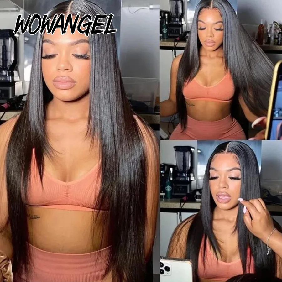 Layered Cut Lace Closure Wig Glueless Straight 4X4/5X5/6X6 HD Lace Closure Human Hair Wigs Remy Hair Melt Skins Pre Plucked Wigs