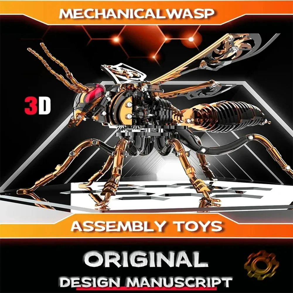 3D metal insect bumblebee metal assembly model, handmade DIY decoration, children and adults birthday surprise gift, puzzle toy