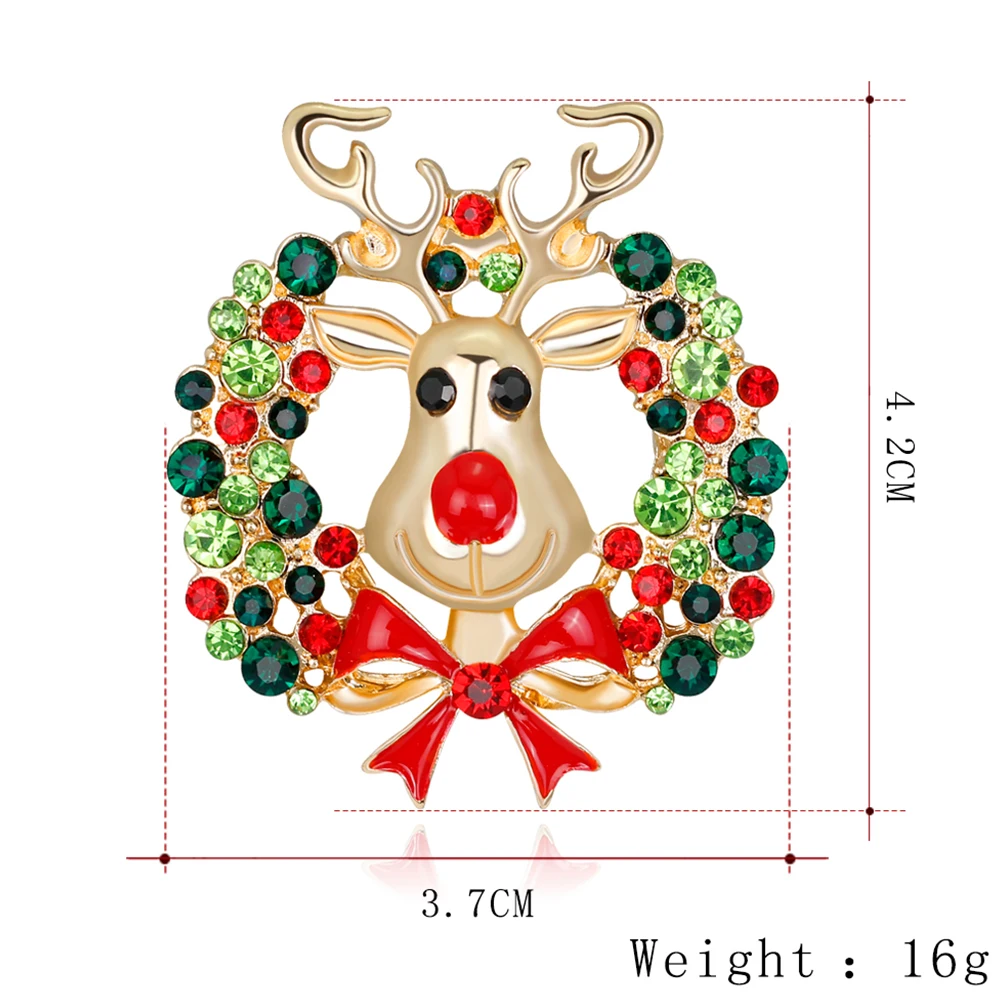 

2pcs Christmas Brooch Pin Garland Long Term Alloy Everyday Matching Bag Dress Shirt Hat Scarf Shawl Parties