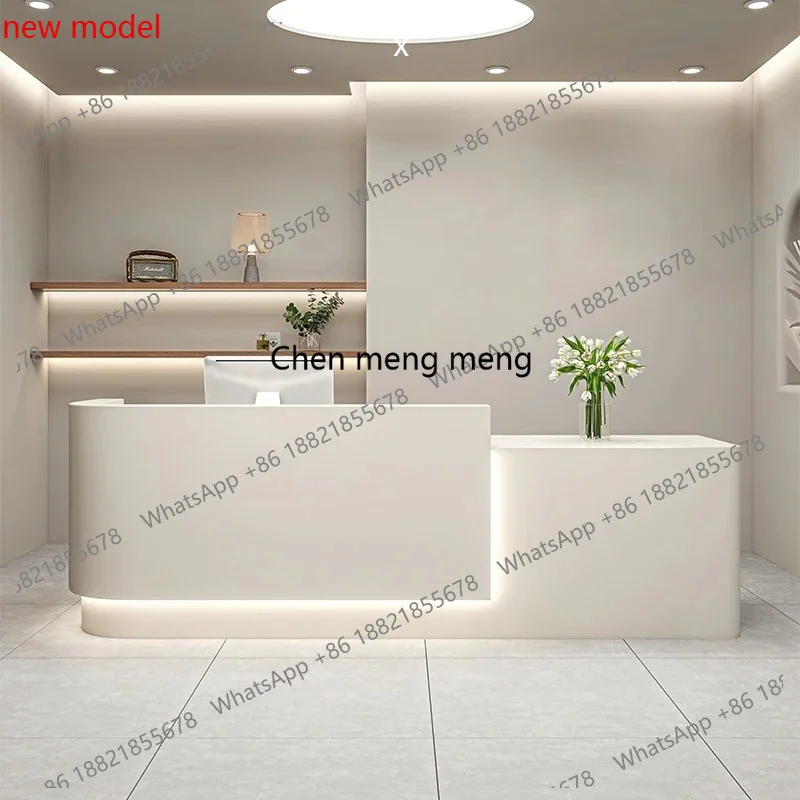 N138  Reception Desk Modern Simple Company Club Information Service Front Desk Beauty Salon Bar Scrivania Office Furniture Minim