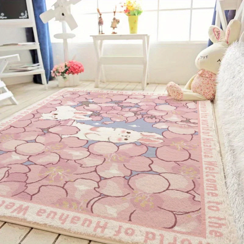 VIKAMA European Countryside Girl Style Carpet Living Room Bedroom Decorative Carpet Soft Machine Washable Carpet Home Decor