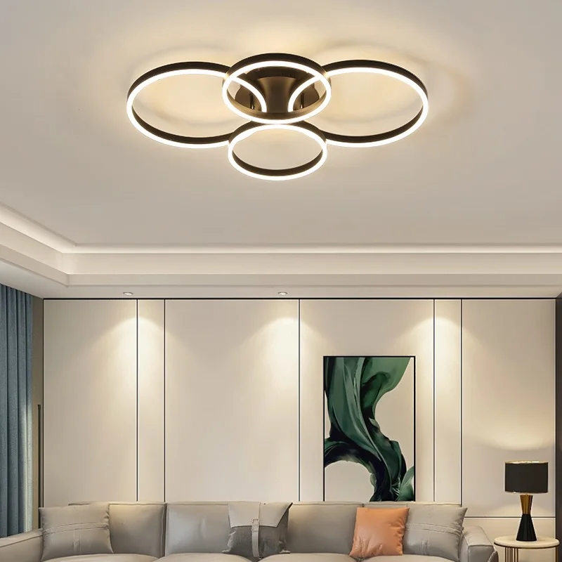 Living Room Ceiling Lights New Modern Simple Atmosphere High Grade Nordic Hall Light Luxury Bedroom Led Ceiling Lamp Ring