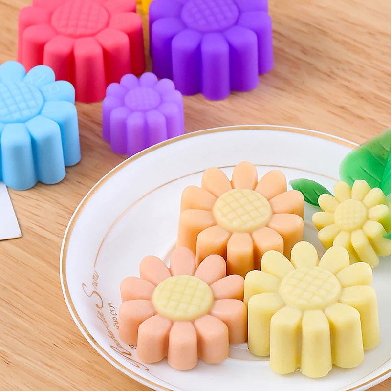 3D Sunflower Silicone Mold DIY Clay Resin Art Soft Fondant Cake Mould Soap Ice Chocolate Decoration Baking Tool Kitchen Party