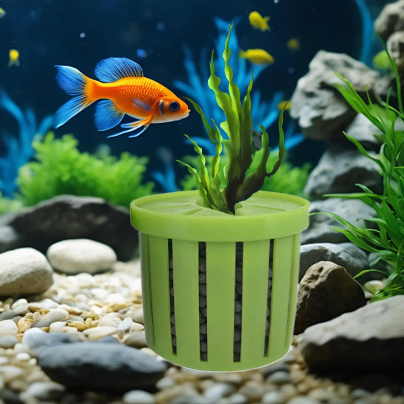 Aquarium Plant Holder Stable Fish Tank Plant Cup 4 Pieces Aquarium Hydroponics Planting Holder Water Feature Decoration for