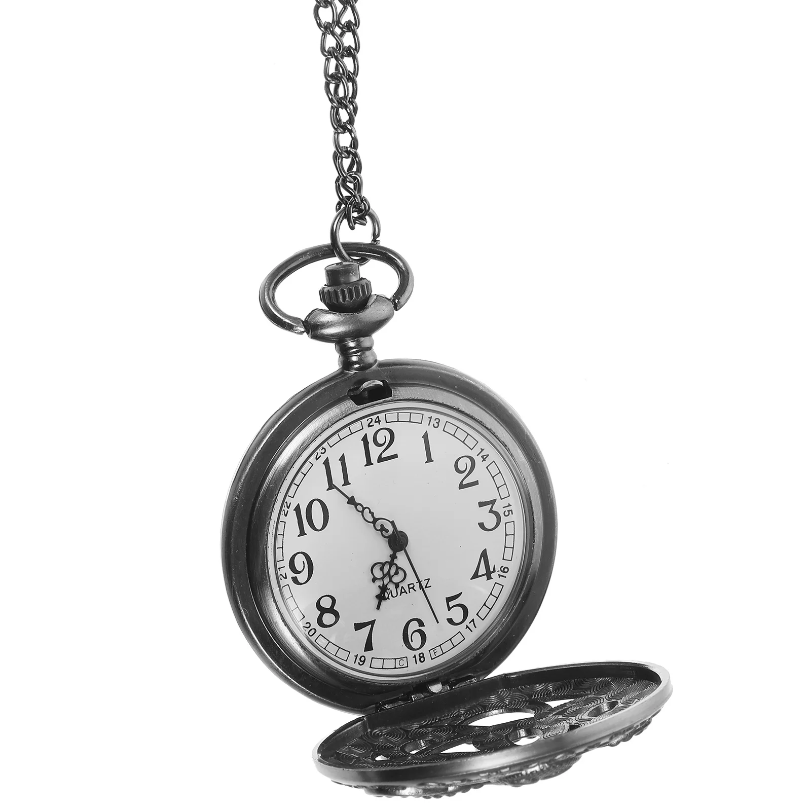 1 قطعة جيب ريترو خمر حركة كوارتز المحمولة خفيفة الوزن الجوف خارج سبائك الزنك للجنسين ساعة الجيب للرجال والنساء #1