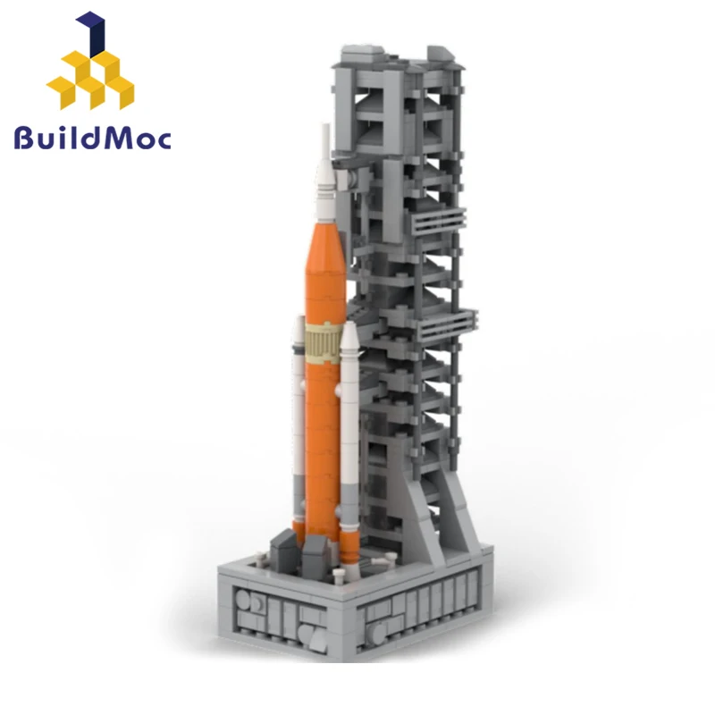 MOC Space Artemis SLS Rocket Model Kit Saturn V Mars Exploration Launch Vehicle Building Block Toy Kid Science STEM Brick Gift