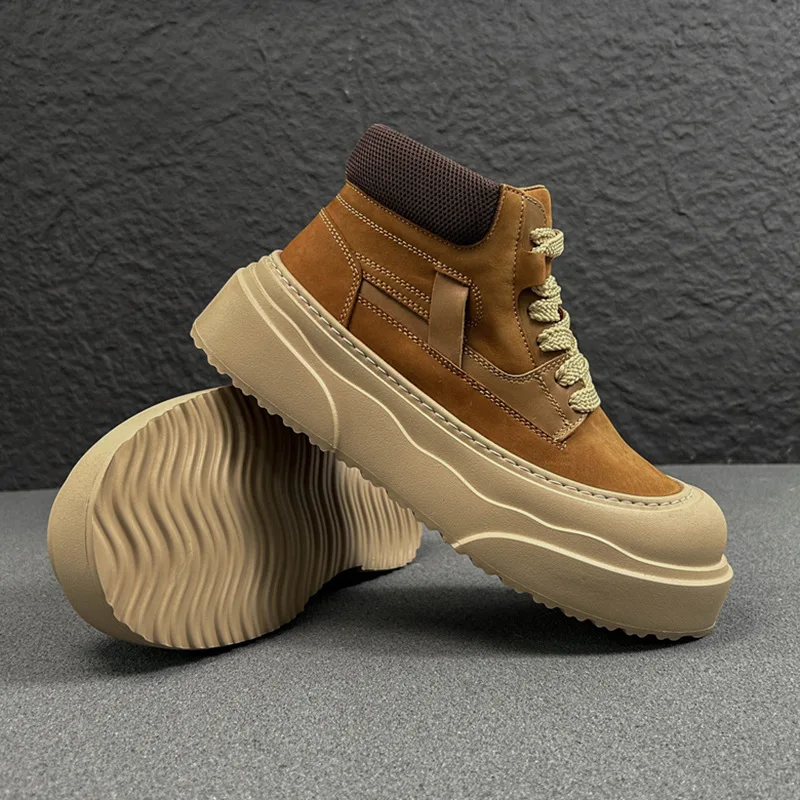Men Boots Outdoor Leather Ankle Boots Women Work  Lightweight Couple Designer Casual  Handmade Classic