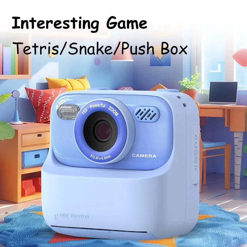 

2026 Children Instant Printing Camera Versatile Video Photo 2.4-Inch Screen Built-in 32GB Card Instant Print Camera for Kids