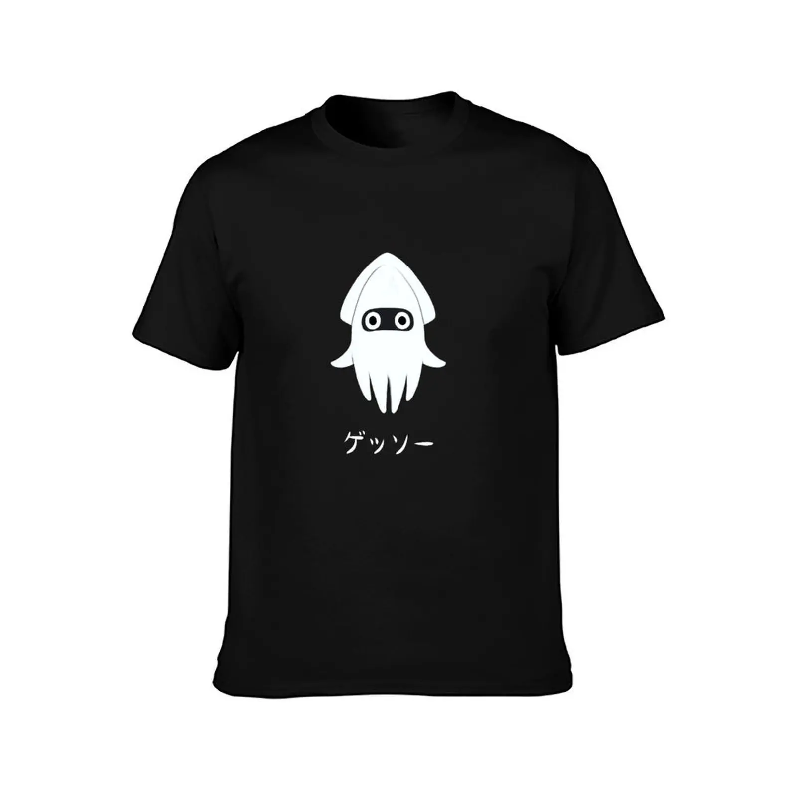 Squid (white text) T-Shirt, Summer Casual Cotton Tee, Oversized Streetwear Tops, Vintage Graphic Print, Loose Fit Short Sleeve