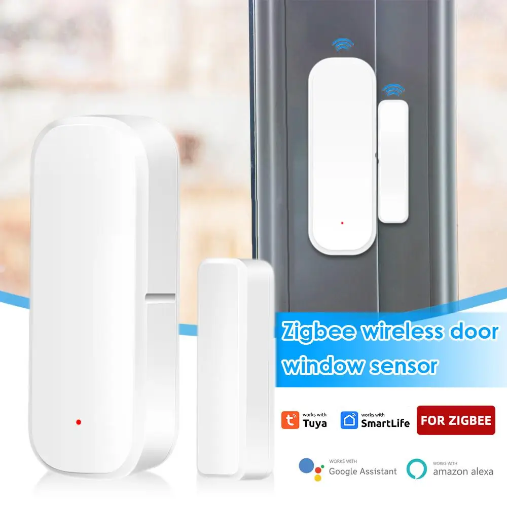 Tuya WiFi/Zigbee مستشعر الباب والنافذة الذكي إنذار أمان مغناطيسي تطبيق Smartlife مراقب عن بعد يعمل مع Alexa Google Home