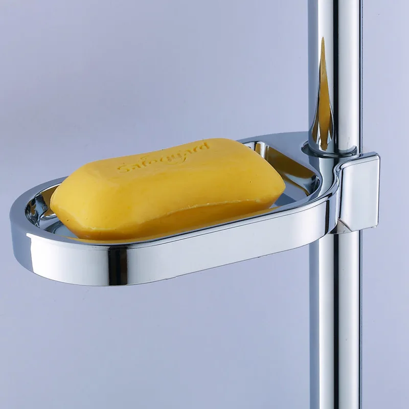 ABS Chrom Clip-auf Seife Tablett Box 22-25mm Einstellbar Dusche Schiene Slide Bar Seife Dish Platten bad Dusche Versorgung Zubehör