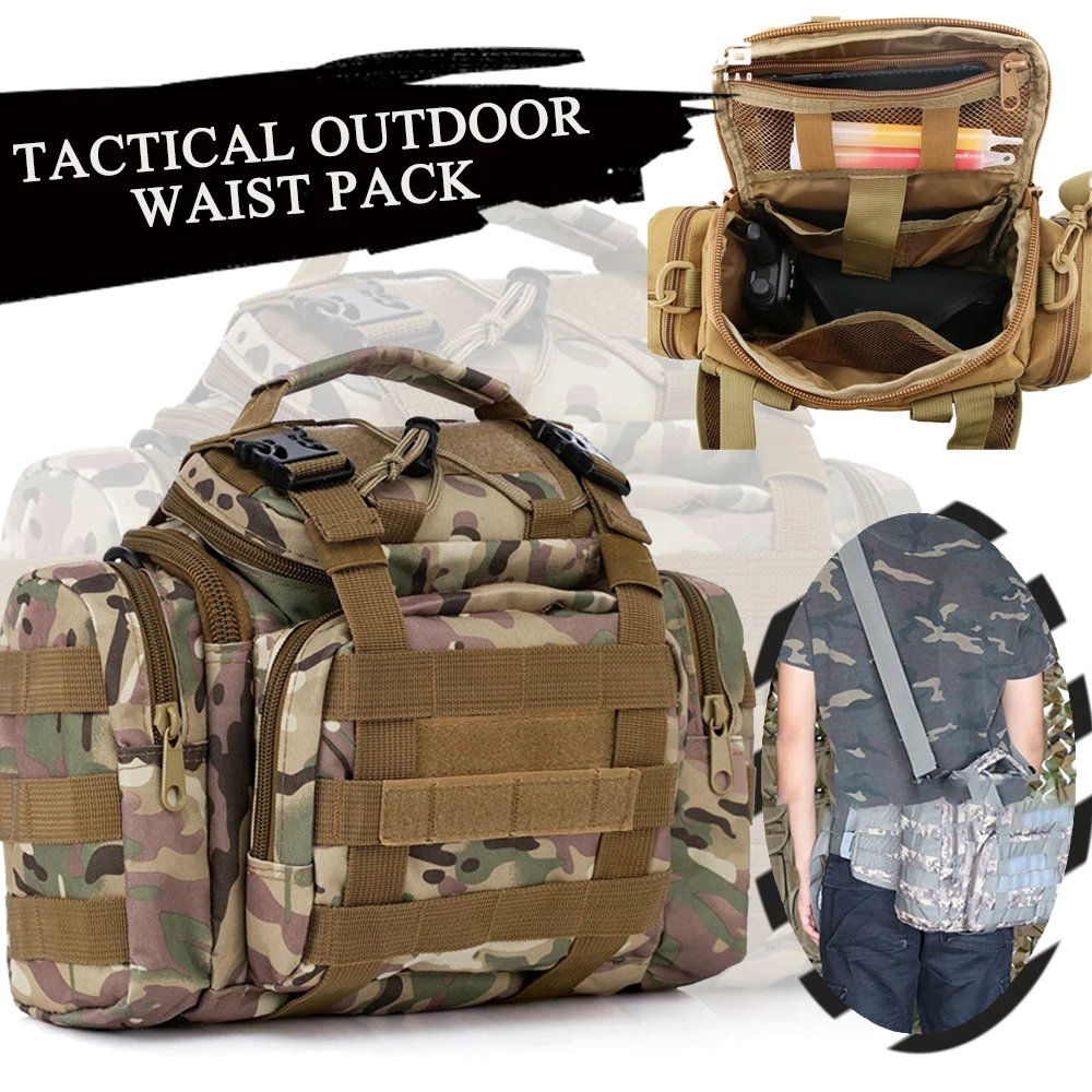 

Tactical Outdoor Waist Pack Portable Waterproof Camera Gear Bag MOLLE Modular Sling Storage Packet Airsoft Hunting Hiking Equip