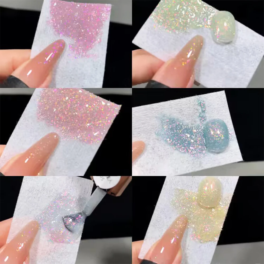 15ml Aurora Opal Glitter Gel Lakier do Paznokci Brokatowy Półtrwały Soak Off UV LED Lakier do Paznokci Długotrwały Lakier Żelowy