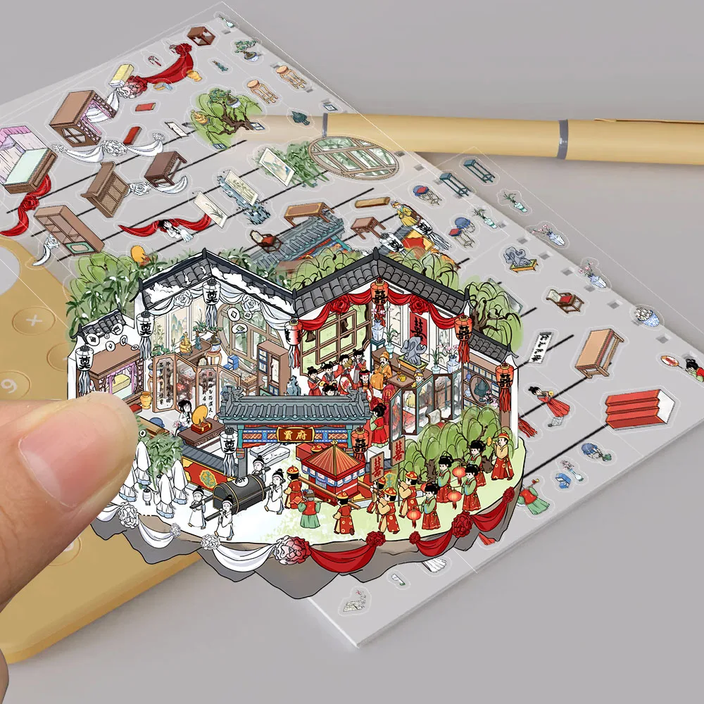 4 قطعة المناظر الطبيعية الذهبي مصير الله Bestows ملصق شخصية الموضة الجمالية مقهى محمول دراجة Harajuku الكتابة على الجدران ملصق #6