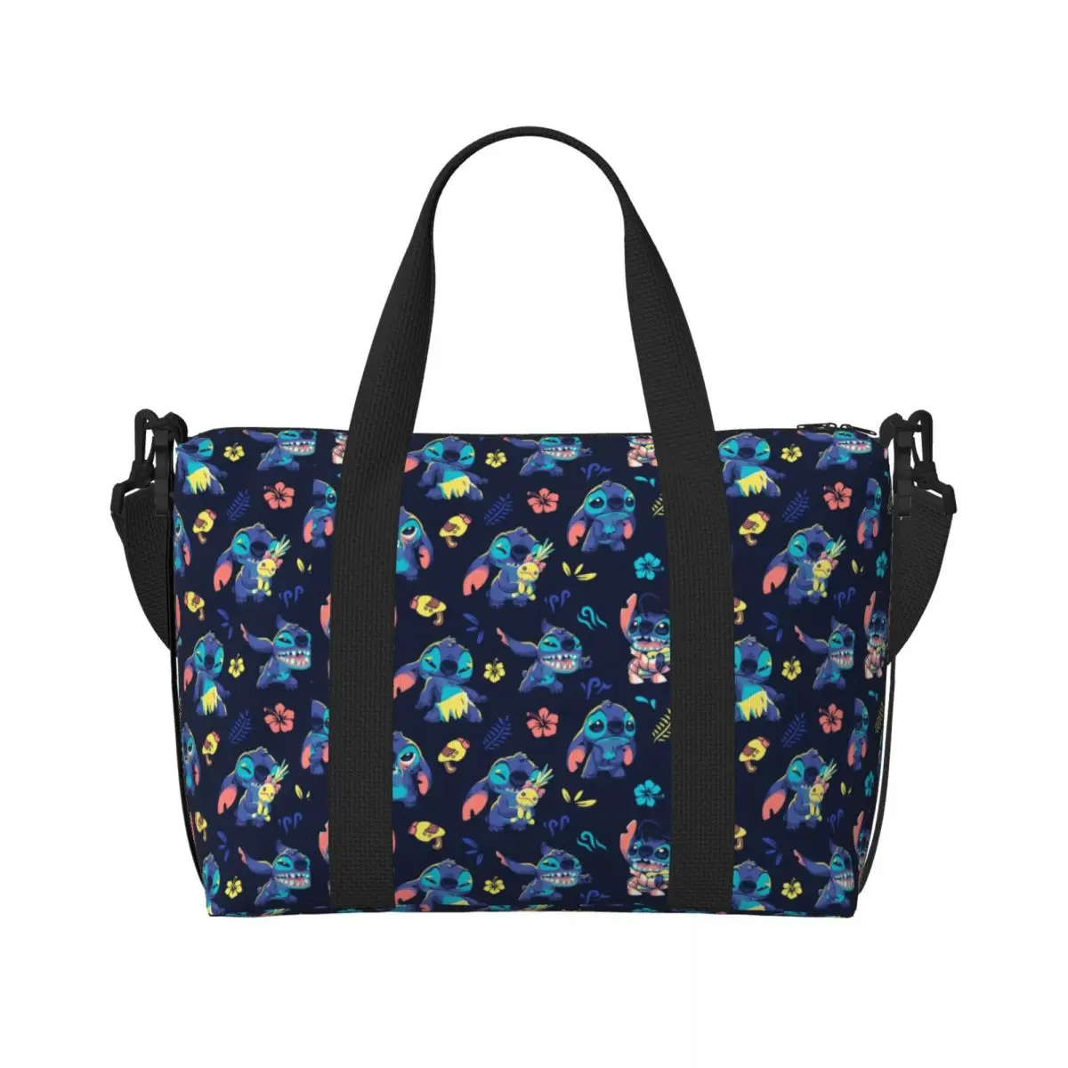 

Custom Large Stitch Pattern Tote Bag Women Anime Cartoon Shopper Shoulder Gym Beach Travel Bag
