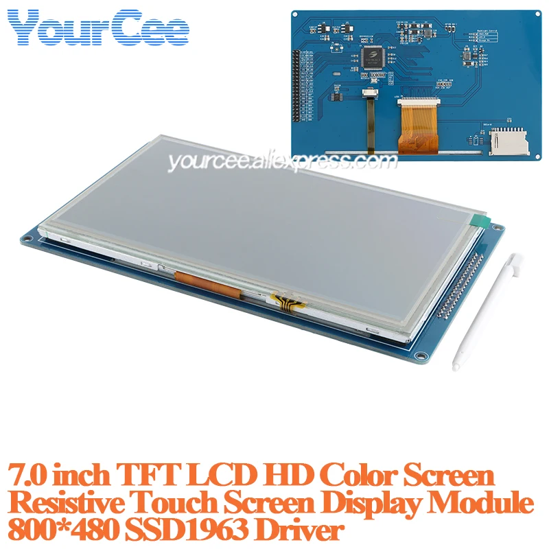 5.0 / 7.0 بوصة TFT LCD HD شاشة ملونة مقاوم شاشة تعمل باللمس وحدة عرض 7.0 "5.0" 16Bit RGB 65K 800*480 800x480 SSD1963